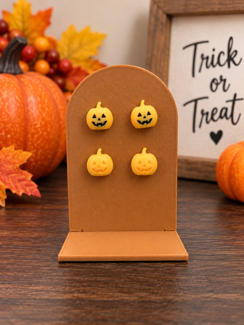 Halloween Pumpkin Stud Earrings Set